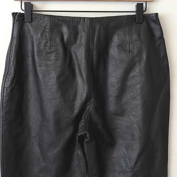 Vintage Apt. 9 Womens 4 Black Leather Pants Contemporary City Classic Bikercore - Picture 6 of 8